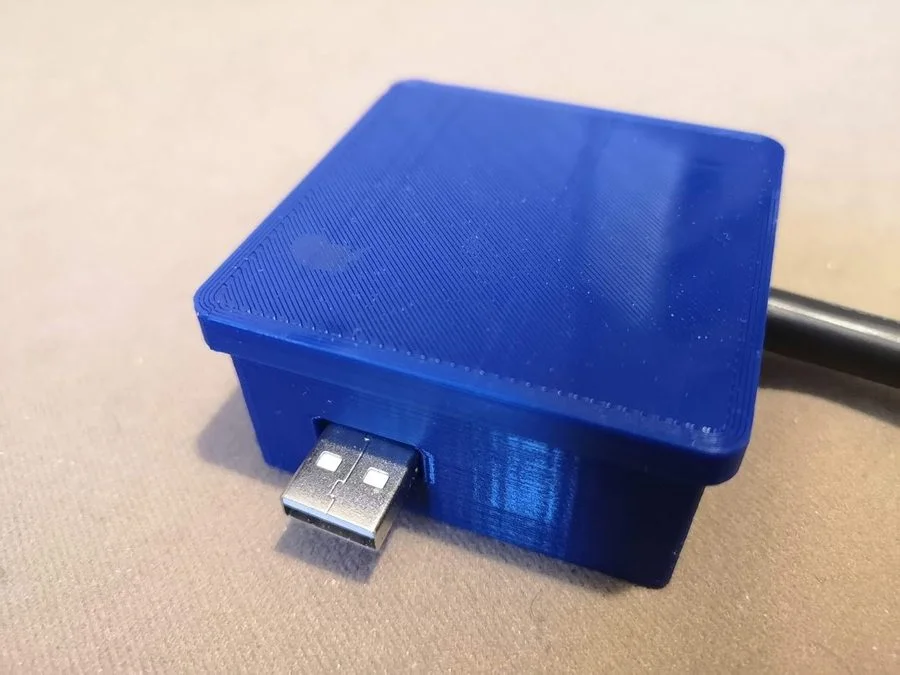 3D-printed enclosure for septic tank alarm with USB power port
